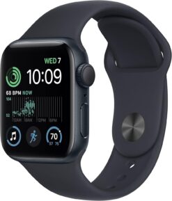 Renewed Apple Watch SE 2nd Gen (GPS + Cellular) 40mm Midnight Aluminum - Midnight Sport Band (M/L) - Excellent Condition