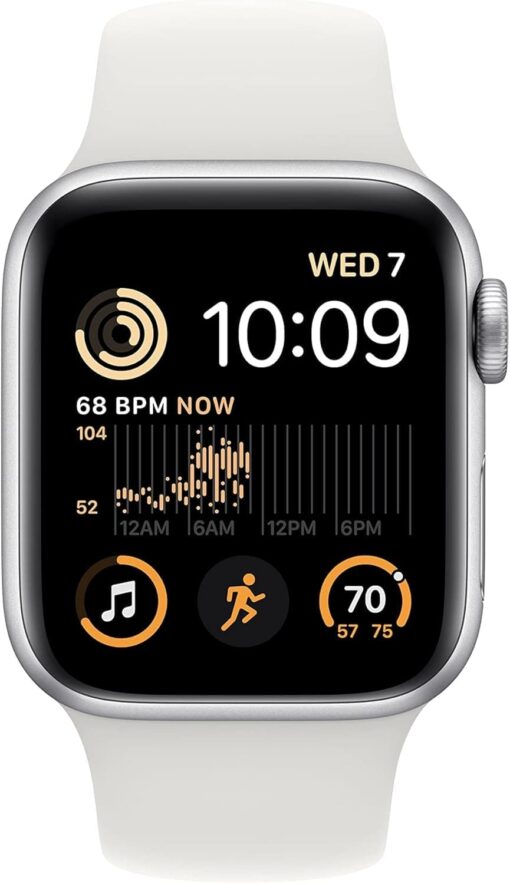 Renewed Apple Watch SE 2nd Gen (GPS + Cellular) 40mm Silver Aluminum - White Sport Band (M/L) - Excellent Condition - Image 2