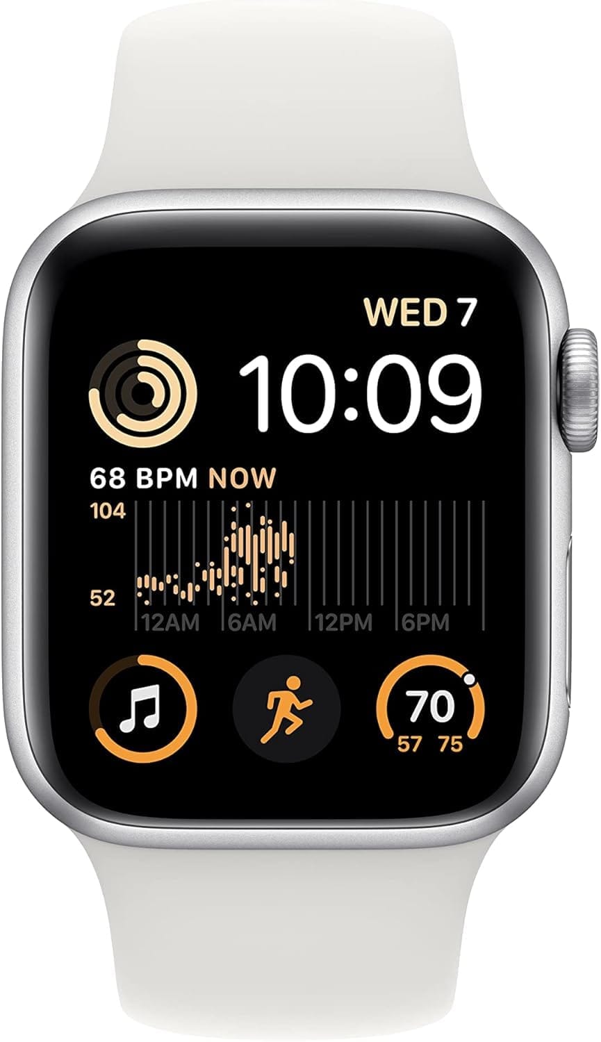 Renewed Apple Watch SE 2nd Gen (GPS + Cellular) 40mm Silver Aluminum - White Sport Band (M/L) - Excellent Condition - Image 2