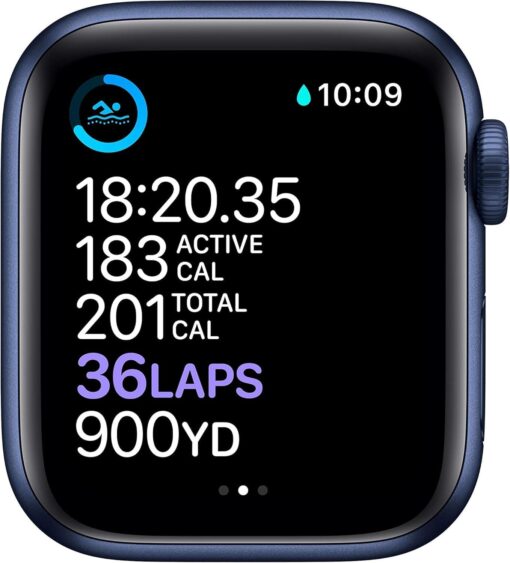 Renewed Apple Watch Series 6 (GPS, 40mm) Blue Aluminum - Deep Navy Sport Band - Image 4