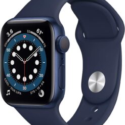 Renewed Apple Watch Series 6 (GPS, 40mm) Blue Aluminum - Deep Navy Sport Band