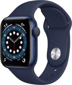 Renewed Apple Watch Series 6 (GPS, 40mm) Blue Aluminum - Deep Navy Sport Band