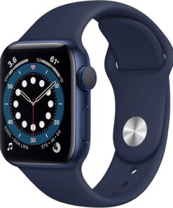 Renewed Apple Watch Series 6 (GPS, 40mm) Blue Aluminum - Deep Navy Sport Band