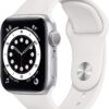 Renewed Apple Watch Series 6 (GPS, 40mm) Silver Aluminum - White Sport Band