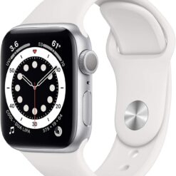 Renewed Apple Watch Series 6 (GPS, 40mm) Silver Aluminum - White Sport Band