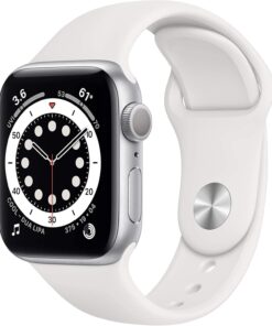 Renewed Apple Watch Series 6 (GPS, 40mm) Silver Aluminum - White Sport Band