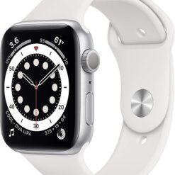 Renewed Apple Watch Series 6 (GPS, 44mm) Silver Aluminum - White Sport Band