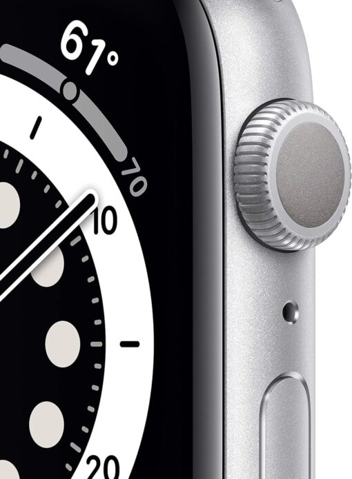Renewed Apple Watch Series 6 (GPS, 44mm) Silver Aluminum - White Sport Band - Image 2