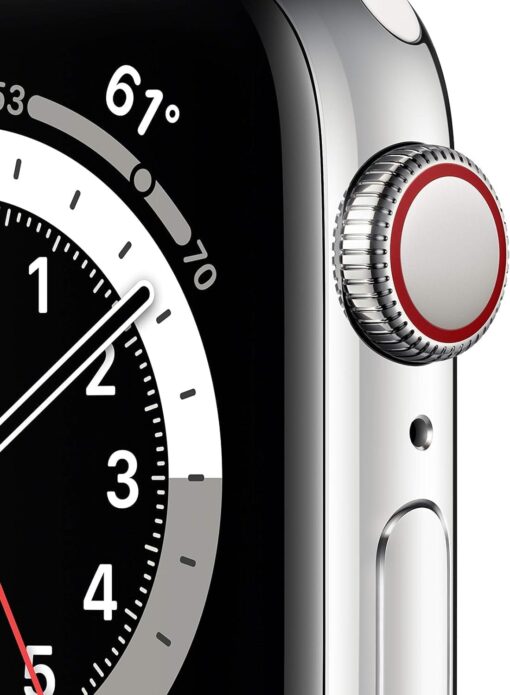 Renewed Apple Watch Series 6 (GPS + Cellular) 40mm Silver Stainless Steel - White Sport Band - Image 2