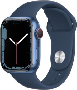 Renewed Apple Watch Series 7 (GPS + Cellular) 45mm Blue Aluminum - Abyss Blue Sport Band