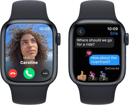 Renewed Apple Watch Series 9 (GPS, 41mm) Midnight Aluminum - Midnight Sport Band (S/M) - Excellent Condition - Image 4