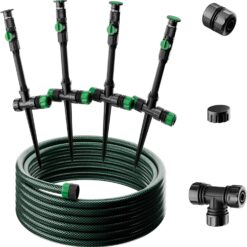 RESTMO Flexible Sprinkler System - 50ft DIY Irrigation Kit for Lawns & Gardens