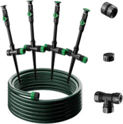 RESTMO Flexible Sprinkler System - 50ft DIY Irrigation Kit for Lawns & Gardens