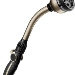 RESTMO Heavy Duty Watering Wand - 10 Spray Patterns, 15" Metal Garden Hose Nozzle - Thumb Control