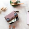 RFID Blocking Leather Checkbook Wallet - Unisex Zipper Card Holder & Coin Purse
