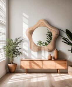 Round Wood Mirror - Custom Entryway, Bathroom & Bedroom Decor - Farmhouse Style - Christmas Item