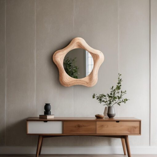 Round Wood Mirror - Custom Entryway, Bathroom & Bedroom Decor - Farmhouse Style - Christmas Item - Image 3