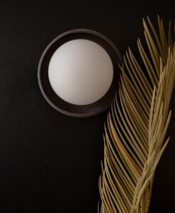 Rustic Black Ceramic Wall Sconce - Modern Farmhouse Bedside Lamp - Home Decor Lighting