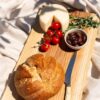 Saganaki Cheese Board - Authentic Greek Frying Cheese Serving Set - Wood & Ceramic - Restaurant Style