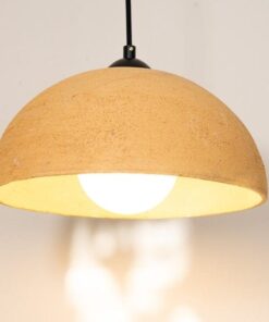 Sand Yellow Ceramic Dome Pendant Light - 8/12/16/19" Dining Room Kitchen Chandelier