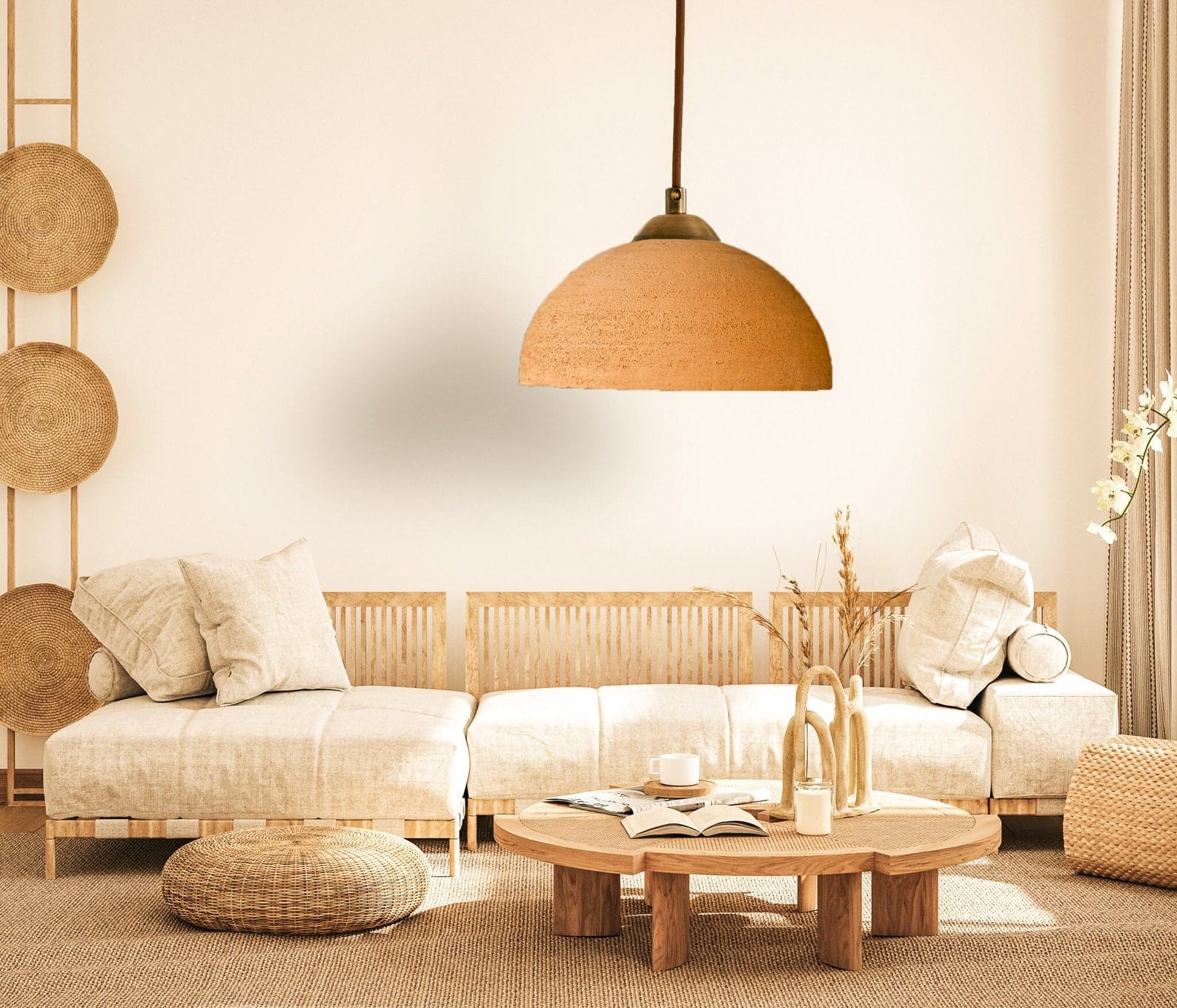 Sand Yellow Ceramic Dome Pendant Light - 8/12/16/19" Dining Room Kitchen Chandelier - Image 2
