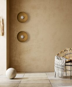 Sand Yellow Ceramic Wall Sconce - 12" Modern Outdoor Wabi Sabi Light - Large Decorative Lamp