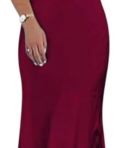 Satin Bridesmaid Dress Spaghetti Strap Slit - Prom Formal Evening Gown