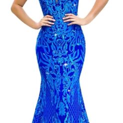 Sequin Mermaid Prom Dress V Neck Spaghetti Straps Sparkly Evening Gown Formal Party