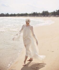 Sheer Silk Kaftan Dress - See Through Beach Cover Up Robe - Women's Bohemian Maxi Dress