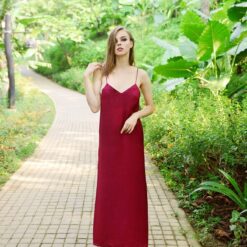 Silk Maxi Dress Nightgown - Backless Beach Wedding Slip - Bridal Item