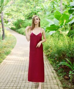 Silk Maxi Dress Nightgown - Backless Beach Wedding Slip - Bridal Item