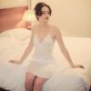Silk Nightgown for Women - Bridal Lingerie Honeymoon Slip Dress - Luxury Sleepwear