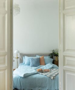 Sky Blue Linen Bedding Set - 100% Flax Linen Duvet Cover & 2 Pillowcases - Queen King Twin