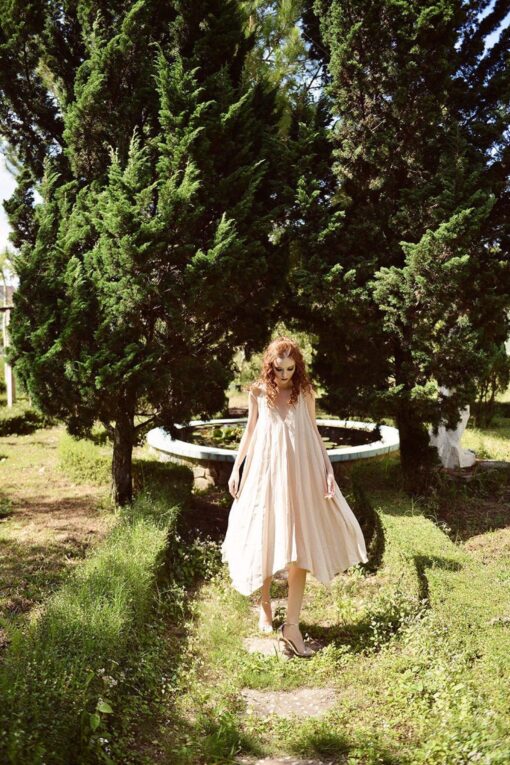 Sleeveless Cotton Summer Dress Women's Mid-Calf Casual Sundress - Image 2