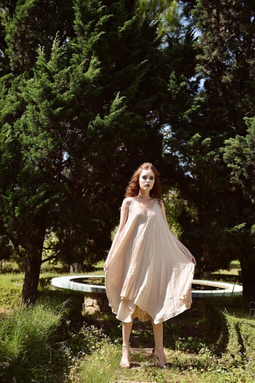 Sleeveless Cotton Summer Dress Women's Mid-Calf Casual Sundress - Image 3