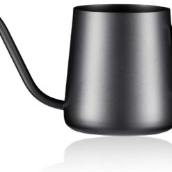 Small Watering Can Indoor Plants - 12oz Stainless Steel Long Spout - Black