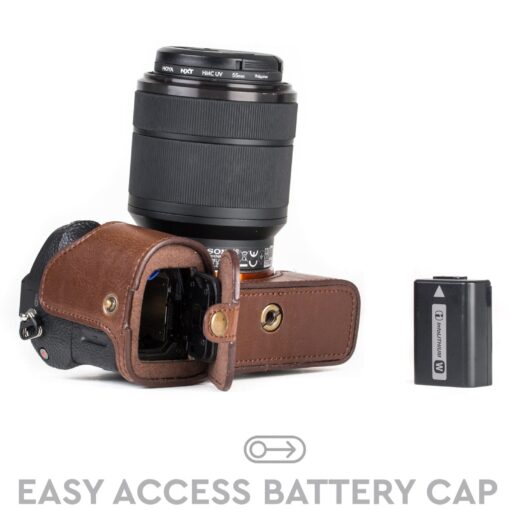 Sony A7S II A7R II Leather Camera Case - Handmade Half Case Cover - Vintage Style - Lightweight Protection - Image 6