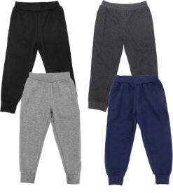 Studio 3 Boys' 4-Pack Fleece Jogger Sweatpants - Active Kids' Pants Set
