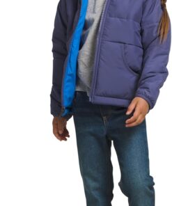 The North Face Kids' Reversible Perrito Hooded Jacket - Cave Blue - Size 3T