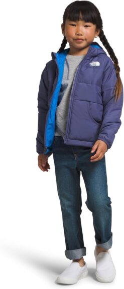 The North Face Kids' Reversible Perrito Hooded Jacket - Cave Blue - Size 3T
