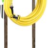 TomCare Garden Hose Holder - Heavy Duty 150 FT Freestanding Hose Stand with 4 Spikes & Tool Hooks - Rustic Bronze