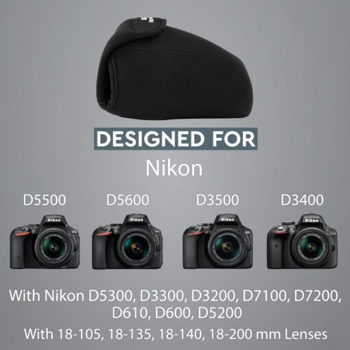 Ultra Light Neoprene Camera Case for Nikon D3500 D5600 D3400 + More - Soft Cover Bag - Image 2