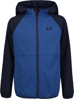 Under Armour Boys' Sim Softshell Jacket - Water-Resistant Hooded Zip-Up