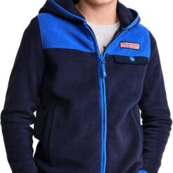 vineyard vines Boys' Harbor Fleece Full-Zip Hoodie - Cozy Kids' Sweatshirt