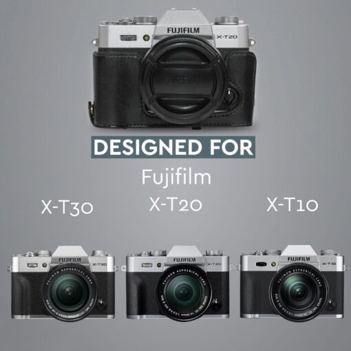 Vintage Leather Camera Case for Fujifilm X-T30 X-T20 X-T10 - Retro Cover with Battery Access & Strap - Image 3