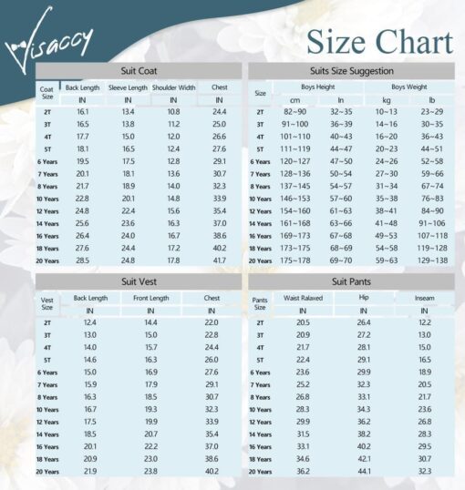Visaccy Boys Suit Slim Fit - Ring Bearer Outfit Dress Clothes Set - Multiple Colors - Image 3