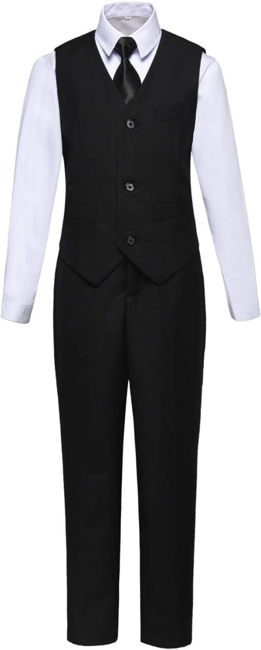 Visaccy Boys Suit Slim Fit - Ring Bearer Outfit Dress Clothes Set - Multiple Colors - Image 2