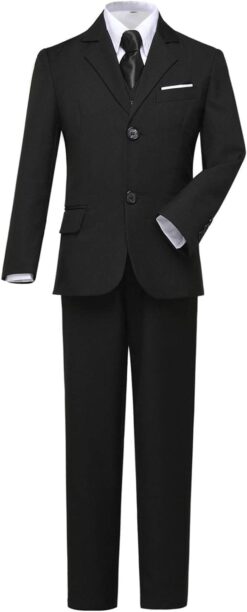 Visaccy Boys Suit Slim Fit - Ring Bearer Outfit Dress Clothes Set - Multiple Colors