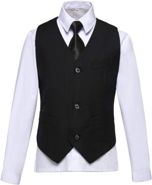 Visaccy Boys Suit Slim Fit - Ring Bearer Outfit Dress Clothes Set - Multiple Colors - Image 4