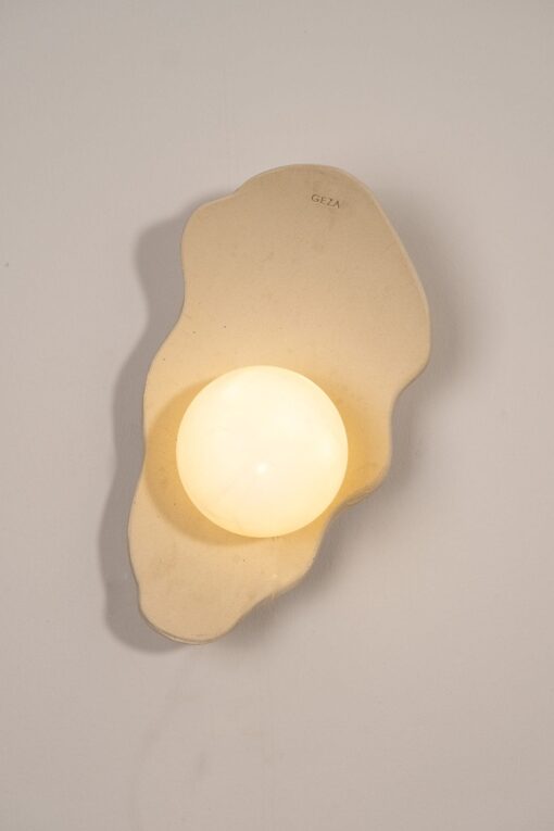 Wabi Sabi Beige Ceramic Wall Sconce - Handmade Textured Lamp - Custom Design Lighting - Home Decor Item - Image 3